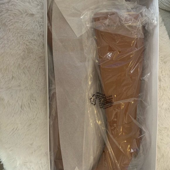 Cognac wide calf boots - Picture 4 of 8